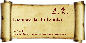 Lazarovits Krizanta névjegykártya